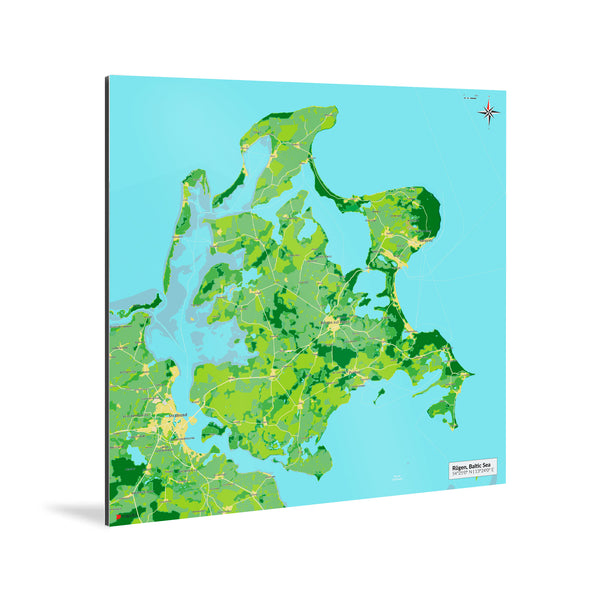Rügen-Karte [Jalma Design] Weltkarte Landkarte Stadtkarte von mapdid