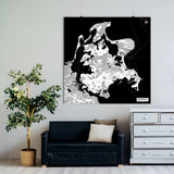 Rügen-Karte [Kaia Design] im Raum 1 | Weltkarte Landkarte Stadtkarte von mapdid
