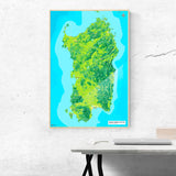 Sardinien-Karte [Jalma Design] im Raum 2 | Weltkarte Landkarte Stadtkarte von mapdid