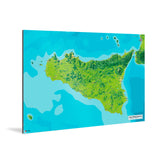 Sizilien-Karte [Jalma Design] Weltkarte Landkarte Stadtkarte von mapdid