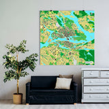 Stockholm-Karte [Jalma Design] im Raum 1 | Weltkarte Landkarte Stadtkarte von mapdid