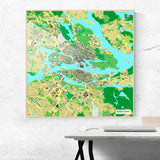 Stockholm-Karte [Jalma Design] im Raum 2 | Weltkarte Landkarte Stadtkarte von mapdid