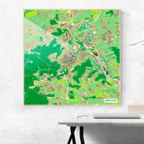 Stuttgart-Karte [Jalma Design] im Raum 2 | Weltkarte Landkarte Stadtkarte von mapdid