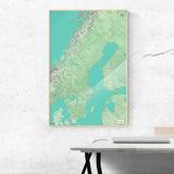 Schweden-Karte [Nani Design] Detail | Weltkarte Landkarte Stadtkarte von mapdid