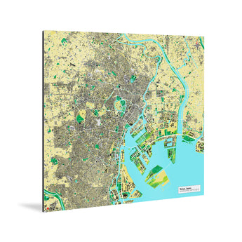Tokio-Karte [Jalma Design] Weltkarte Landkarte Stadtkarte von mapdid