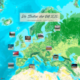Landkarte der Stadien EM 2020 im Jalma Design - groß