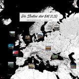 Landkarte der Stadien EM 2020 im Kaia Design - groß